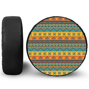 Native Indian Inspired Pattern Print Leather Spare Tire Cover