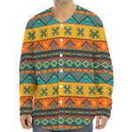 Native Indian Inspired Pattern Print Long Sleeve Baseball Jersey