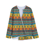 Native Indian Inspired Pattern Print Long Sleeve Short Coat