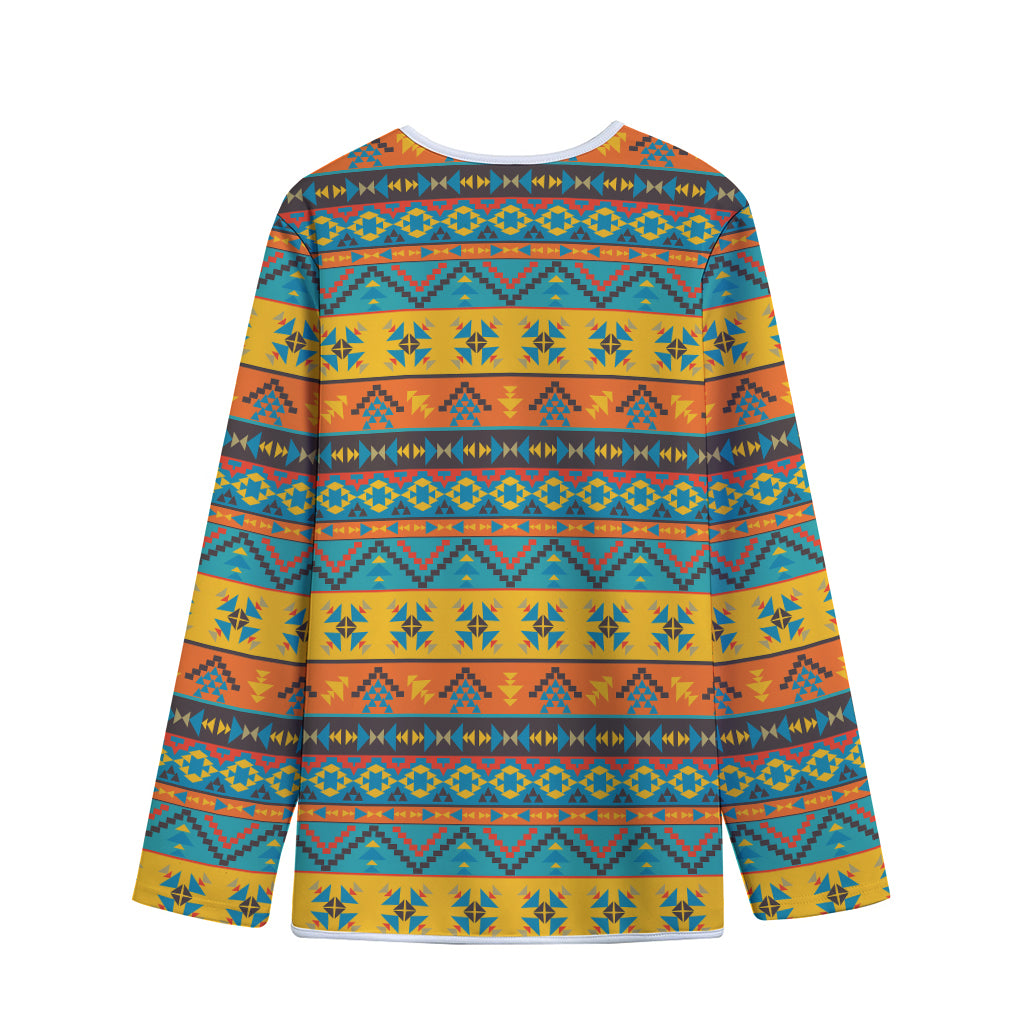 Native Indian Inspired Pattern Print Long Sleeve Short Coat