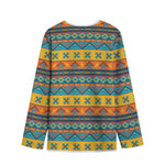 Native Indian Inspired Pattern Print Long Sleeve Short Coat