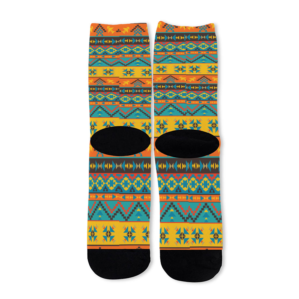 Native Indian Inspired Pattern Print Long Socks