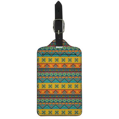 Native Indian Inspired Pattern Print Luggage Tag