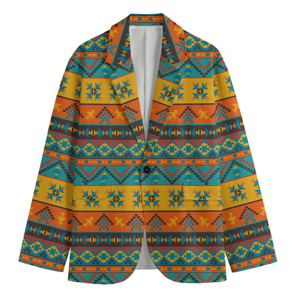 Native Indian Inspired Pattern Print Men's Blazer