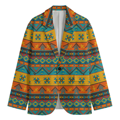 Native Indian Inspired Pattern Print Men's Blazer