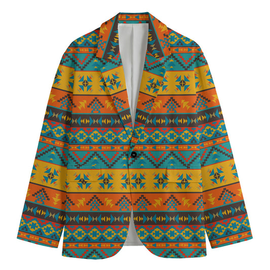 Native Indian Inspired Pattern Print Men's Blazer