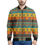 Native Indian Inspired Pattern Print Men's Bomber Jacket