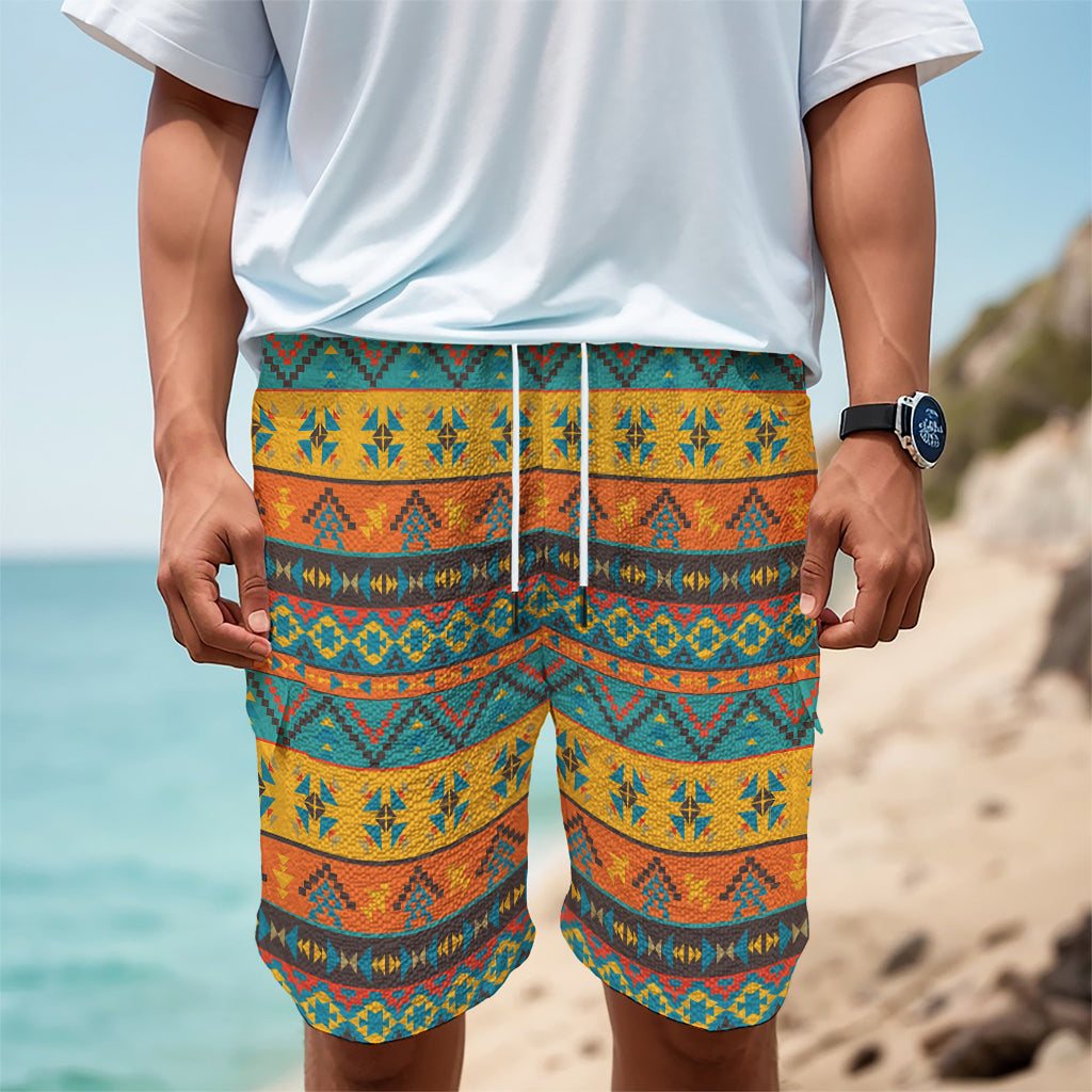 Native Indian Inspired Pattern Print Men's Cargo Shorts