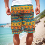 Native Indian Inspired Pattern Print Men's Cargo Shorts