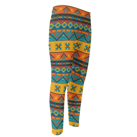 Native Indian Inspired Pattern Print Men's Compression Pants