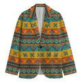 Native Indian Inspired Pattern Print Men's Cotton Blazer