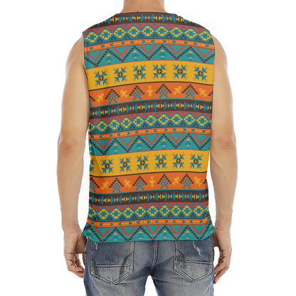 Native Indian Inspired Pattern Print Men's Fitness Tank Top