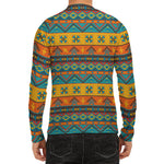 Native Indian Inspired Pattern Print Men's Long Sleeve Rash Guard