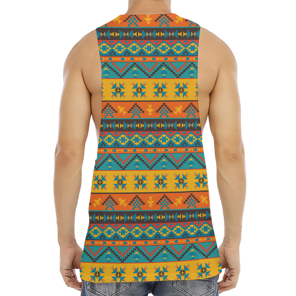 Native Indian Inspired Pattern Print Men's Muscle Tank Top
