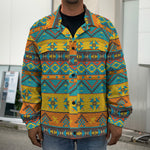 Native Indian Inspired Pattern Print Men's Shirt Jacket