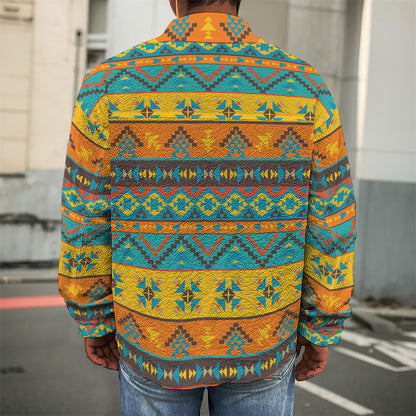 Native Indian Inspired Pattern Print Men's Shirt Jacket