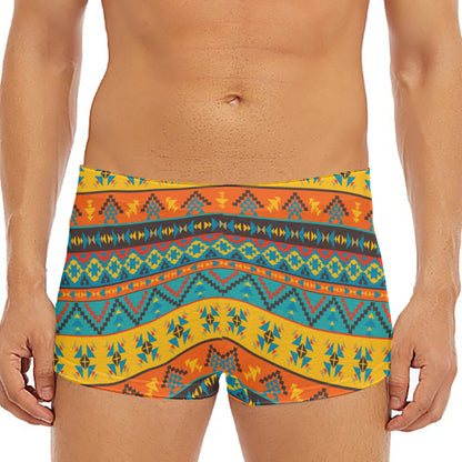 Native Indian Inspired Pattern Print Men's Short Boxer Briefs