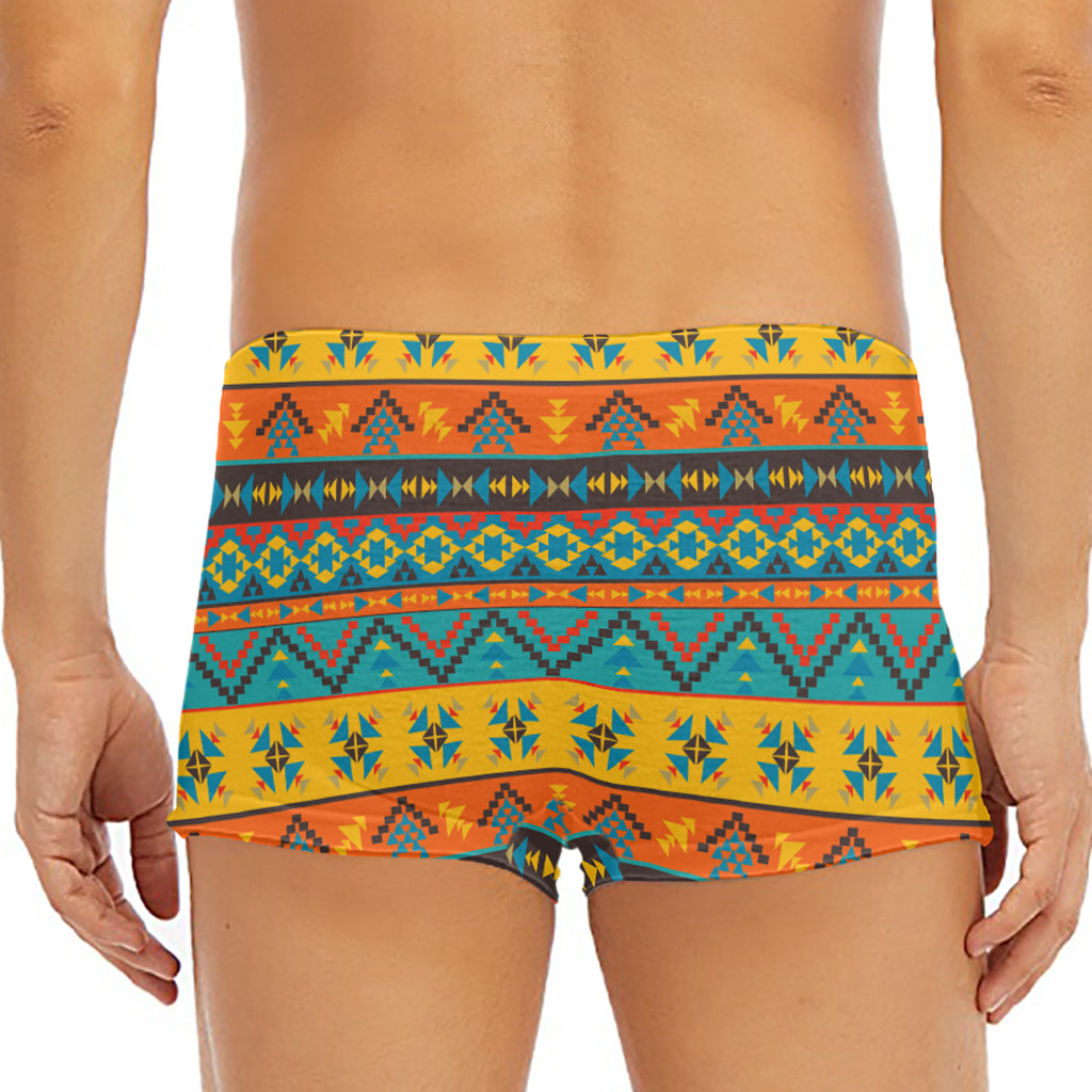 Native Indian Inspired Pattern Print Men's Short Boxer Briefs