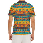 Native Indian Inspired Pattern Print Men's Short Sleeve Rash Guard