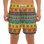 Native Indian Inspired Pattern Print Men's Split Running Shorts