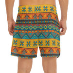 Native Indian Inspired Pattern Print Men's Split Running Shorts