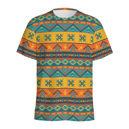 Native Indian Inspired Pattern Print Men's Sports T-Shirt