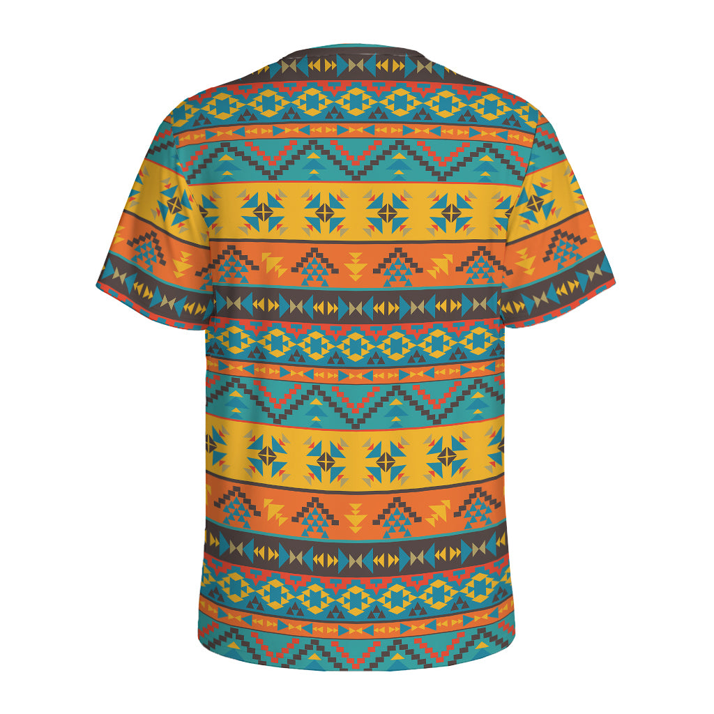 Native Indian Inspired Pattern Print Men's Sports T-Shirt