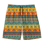 Native Indian Inspired Pattern Print Men's Swim Trunks