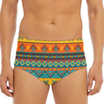 Native Indian Inspired Pattern Print Men's Triangle Swim Briefs