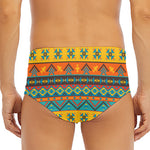 Native Indian Inspired Pattern Print Men's Triangle Swim Briefs