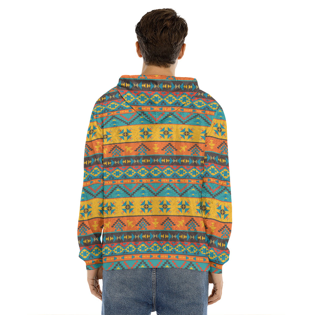 Native Indian Inspired Pattern Print Men's Velvet Pullover Hoodie