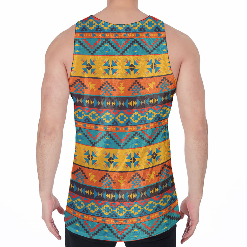 Native Indian Inspired Pattern Print Men's Velvet Tank Top