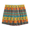 Native Indian Inspired Pattern Print Mesh Shorts