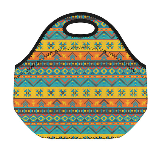Native Indian Inspired Pattern Print Neoprene Lunch Bag