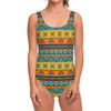 Native Indian Inspired Pattern Print One Piece Swimsuit