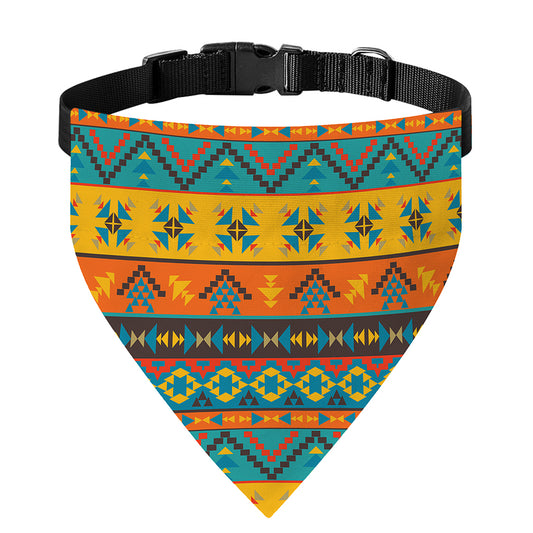 Native Indian Inspired Pattern Print Over The Collar Dog Bandana