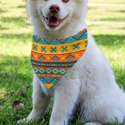 Native Indian Inspired Pattern Print Over The Collar Dog Bandana