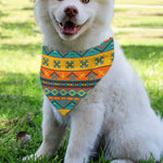 Native Indian Inspired Pattern Print Over The Collar Dog Bandana