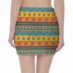 Native Indian Inspired Pattern Print Pencil Mini Skirt
