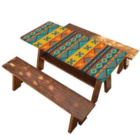 Native Indian Inspired Pattern Print Picnic Table Cover
