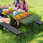 Native Indian Inspired Pattern Print Picnic Table Cover