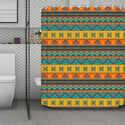 Native Indian Inspired Pattern Print Polyester Shower Curtain