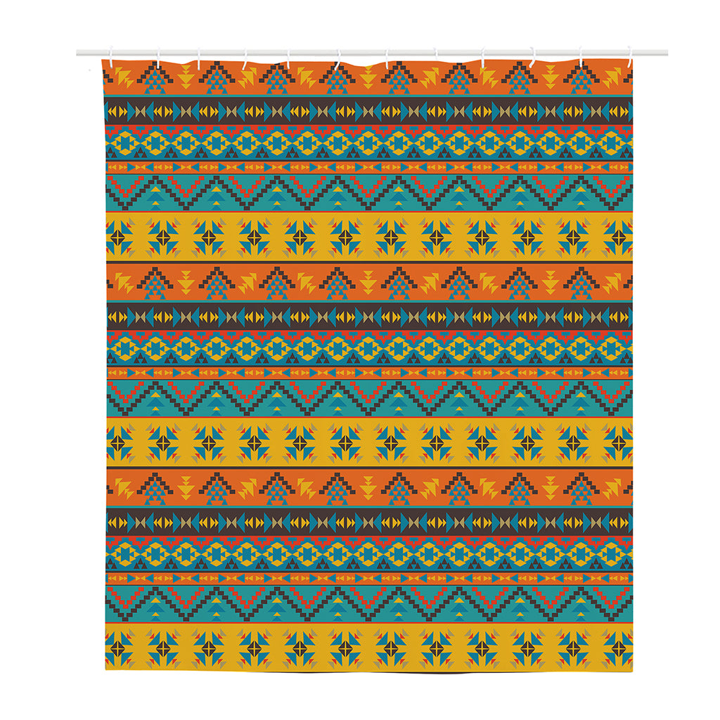 Native Indian Inspired Pattern Print Polyester Shower Curtain