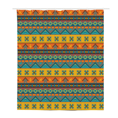 Native Indian Inspired Pattern Print Polyester Shower Curtain