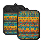 Native Indian Inspired Pattern Print Pot Holders With Pocket