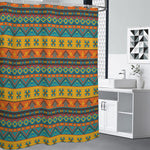 Native Indian Inspired Pattern Print Premium Shower Curtain