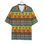 Native Indian Inspired Pattern Print Rayon Hawaiian Shirt