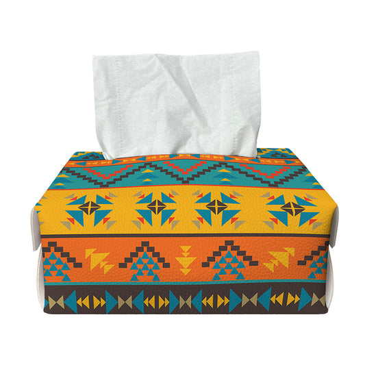Native Indian Inspired Pattern Print Rectangle Tissue Box Cover