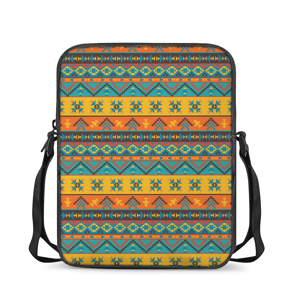 Native Indian Inspired Pattern Print Rectangular Crossbody Bag