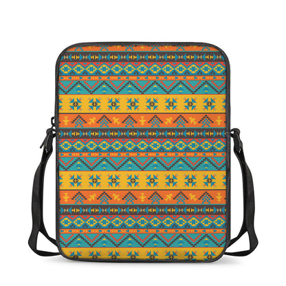 Native Indian Inspired Pattern Print Rectangular Crossbody Bag